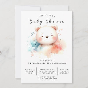Invitation Baby shower d'ours rustique imprimable