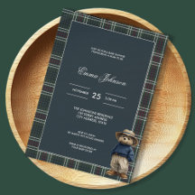 Baby shower d'ours rustique Tartan