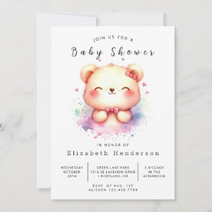 Invitation Baby shower d'ours Whimsical moderne