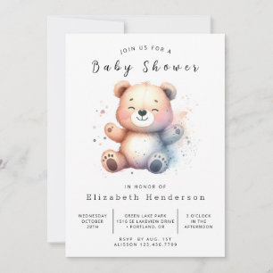 Invitation Baby shower d'ours Whimsical Printable