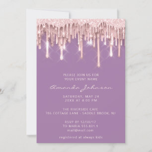 Invitation Baby shower Doux 16e Rose pourpre