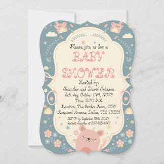 Invitation Baby shower doux et délicat