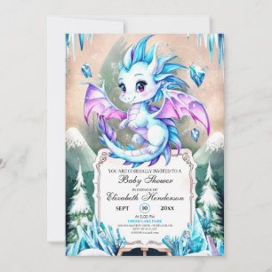 Invitation Baby shower Dragon Simple Cute