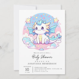 Invitation Baby shower Dragon Simple Cute