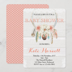 Invitation Baby shower Dreamcatcher Boho