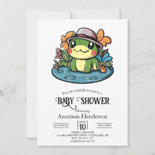 Invitation Baby shower Dreamy Simple Frog