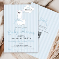 Baby Shower Drôle Oh Maman Lama Garçon Bleu Mignon