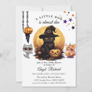 Invitation Baby shower du Citrouille d'Halloween Little Boo