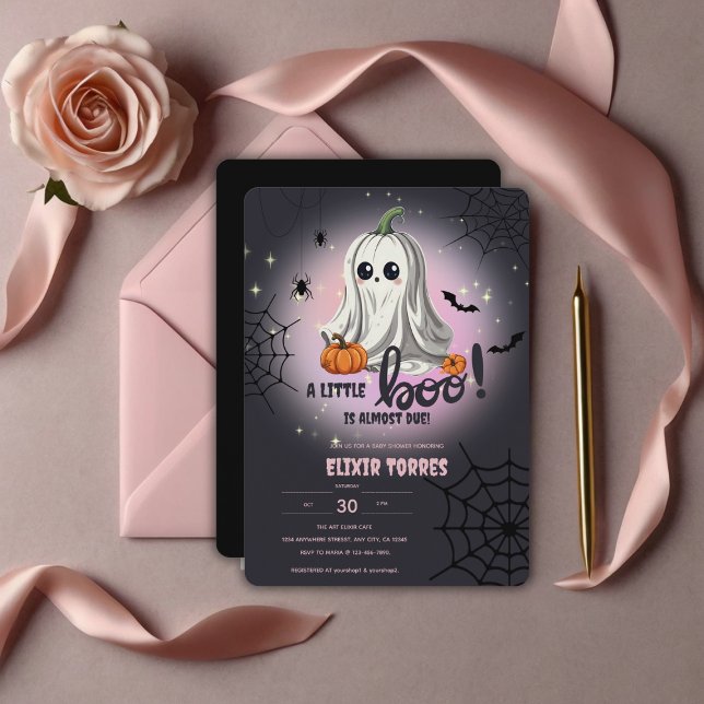 Invitation Baby shower du Citrouille d'Halloween Little Boo (Créateur téléchargé)