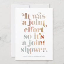 Invitation Baby shower du couple d'effort conjoint