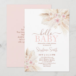 Invitation Baby shower du désert rose vif
