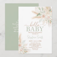 Baby shower du désert tropical vert Sage Invitatio