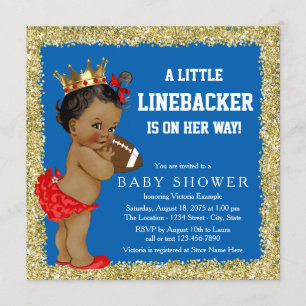 Invitation Baby shower du football de filles