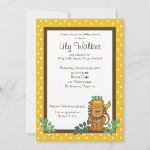 Invitation Baby shower du Lion Roi de la Jungle 5x7 Invitatio