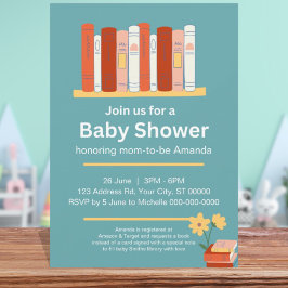 Invitation Baby shower du livre, Brunch et livres, Genre Neut