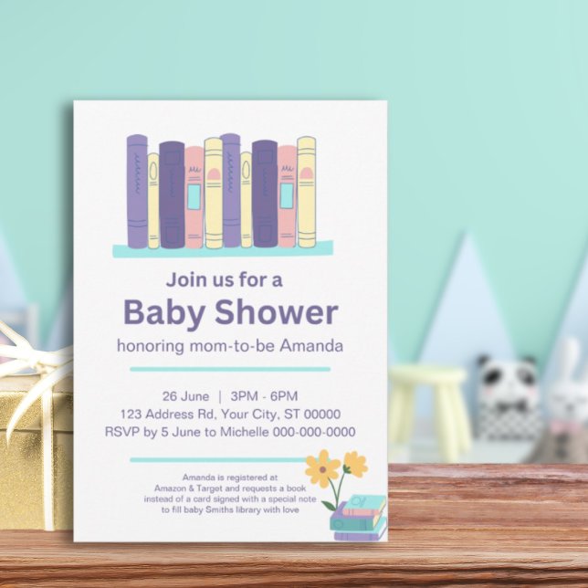 Invitation Baby shower du livre, Brunch et livres, Genre Neut (Créateur téléchargé)