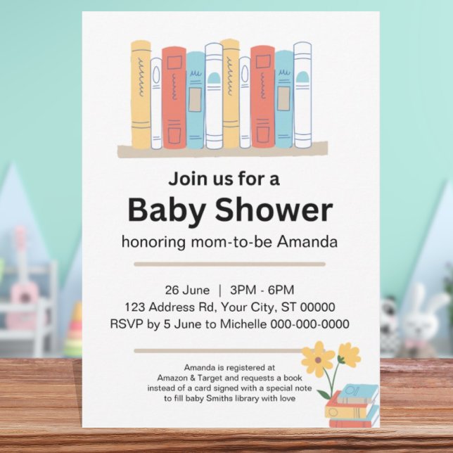 Invitation Baby shower du livre, Brunch et livres, Genre Neut (Créateur téléchargé)