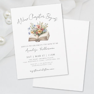 Invitation Baby shower du livre fleur sauvage Nouveau chapitr