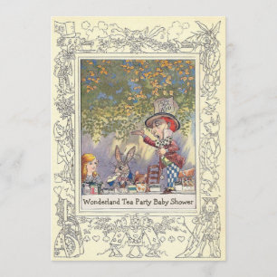 Invitation Baby shower du Mad Hatter's Wonderland Tea Party
