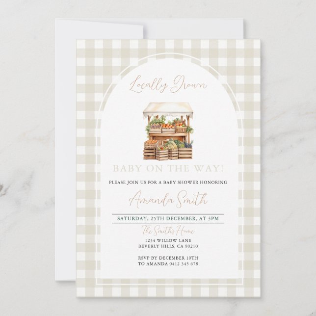 Invitation Baby shower du marché de l'éleveur de bébés local (Devant)
