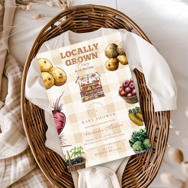 Invitation Baby shower du marché des agriculteurs neutres sel (Créateur téléchargé)
