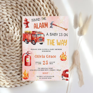 Invitation Baby shower du moteur de tir de camion-feu