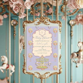 Invitation Baby shower du parc d'attractions Fairytale Vintag