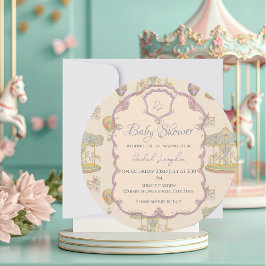 Invitation Baby shower du parc d'attractions Fairytale Vintag