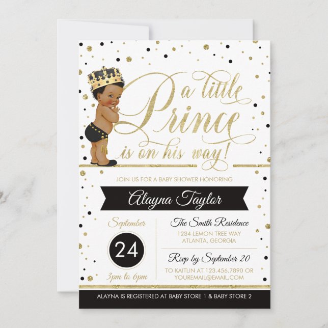 Invitation Baby shower du Petit Prince, Faux Parti (Devant)