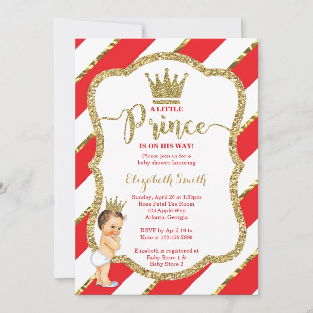 Invitation Baby shower du Petit Prince, Faux Parti (Devant)