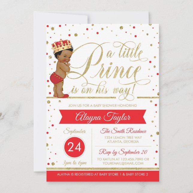 Invitation Baby shower du Petit Prince, Faux Parti (Devant)