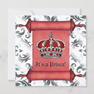 Invitation Baby Shower du Prince Royal Rouge