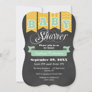 Invitation Baby shower du tableau de bord Gold de 