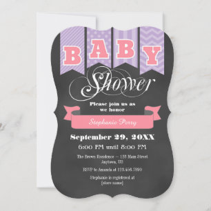 Invitation Baby shower du tableau de bord rose Lav