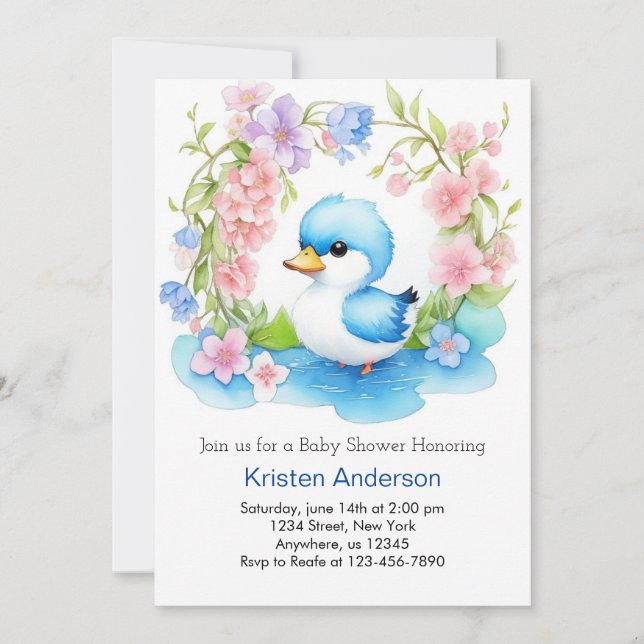 Invitation Baby shower Duck Boy (Devant)