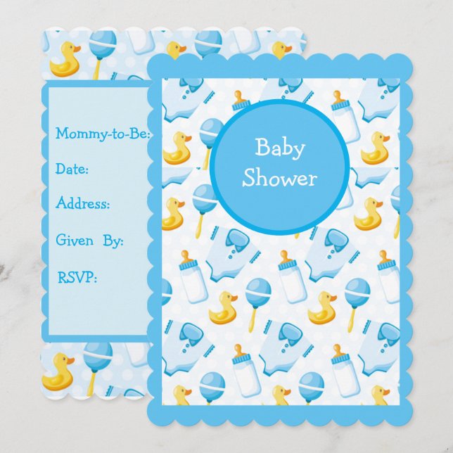 Invitation Baby shower Duckie (Devant / Derrière)