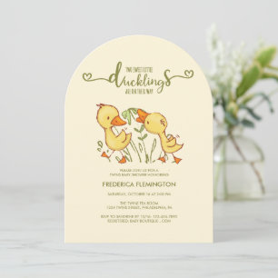 Invitation Baby shower Duckkling Twins