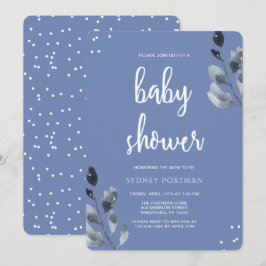 Invitation Baby shower Elegant Botanique avec Confetti