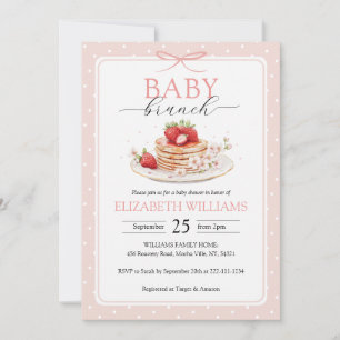 Invitation Baby Shower Élégant Crêpes aux Fraises pour Nouvea