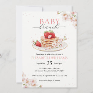 Invitation Baby Shower Élégant Crêpes aux Fraises pour Nouvea