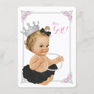 Invitation Baby shower élégant de princesse Ballerina Tutu