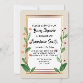 Invitation Baby shower élégant et classique