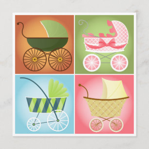 Invitation Baby shower élégant pour les promeneurs