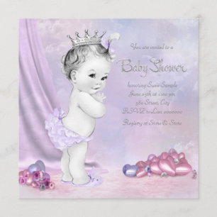 Invitation Baby-Shower Élégant Rose et Violet