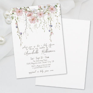 Invitation Baby Shower Élégant sur le Thème Floral