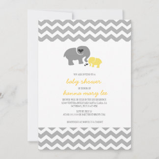 Invitation Baby shower éléphant