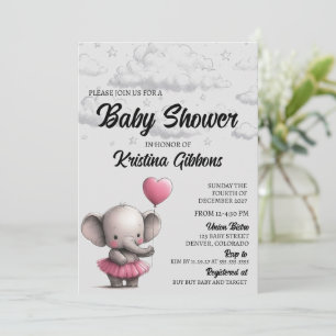 Invitation Baby shower éléphant