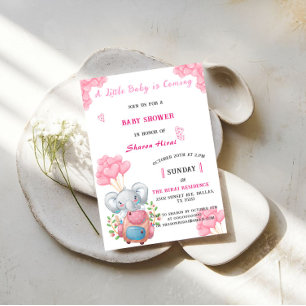 Invitation Baby shower éléphant