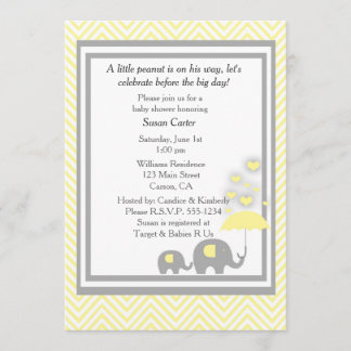 Invitation Baby shower éléphant