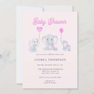 Invitation Baby shower éléphant